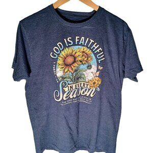 Womens Christian TShirt Size Large God is Faithful in Every Season 1 Thess 5:24